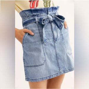 Free People Splendor in the Grass Paperbag Denim Skirt Free People Skirt Size 0